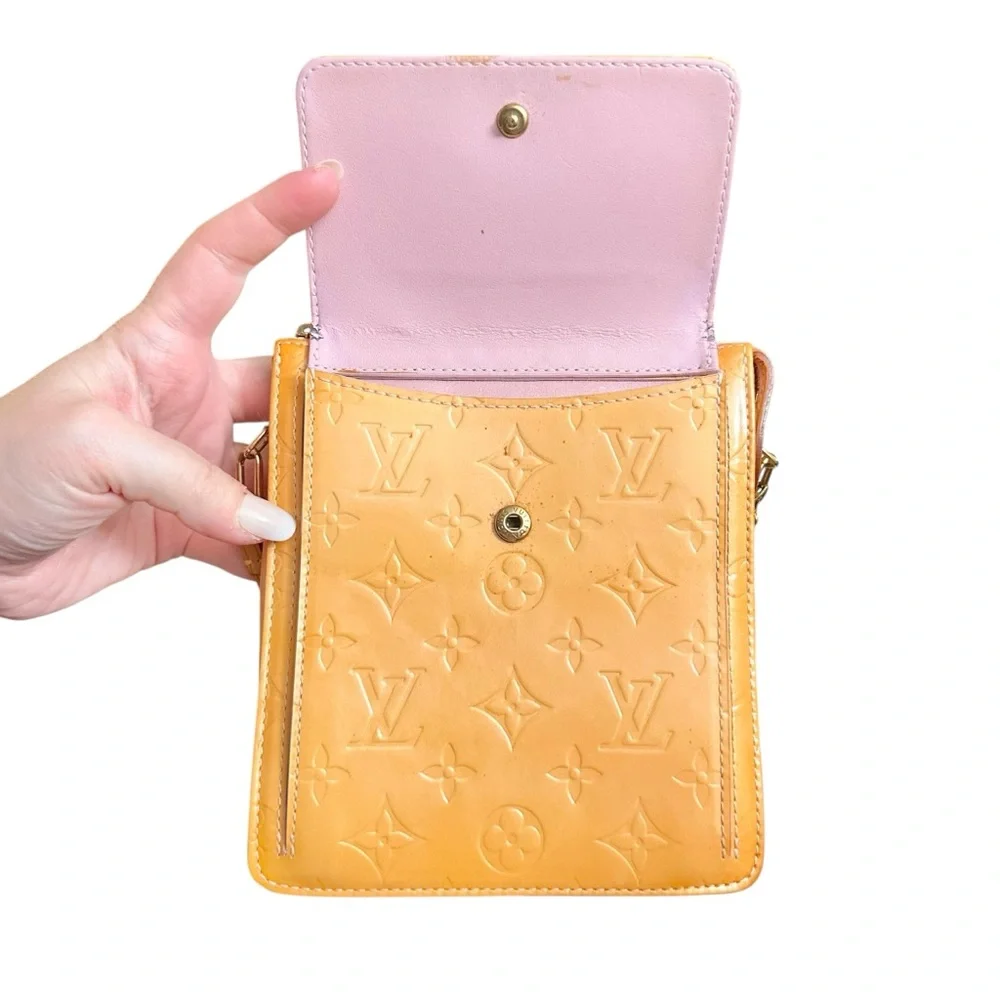 Louis Vuitton Golden Yellow Vernis Monogram & Vachetta Leather Mini Bag - Picture 8 of 16